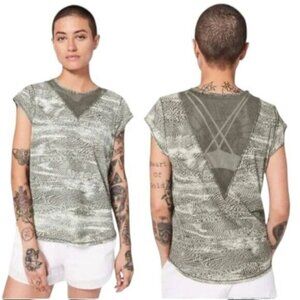 Lululemon For The Run Short Sleeves Womens Size 4 Swerve Vapor Metal Grey